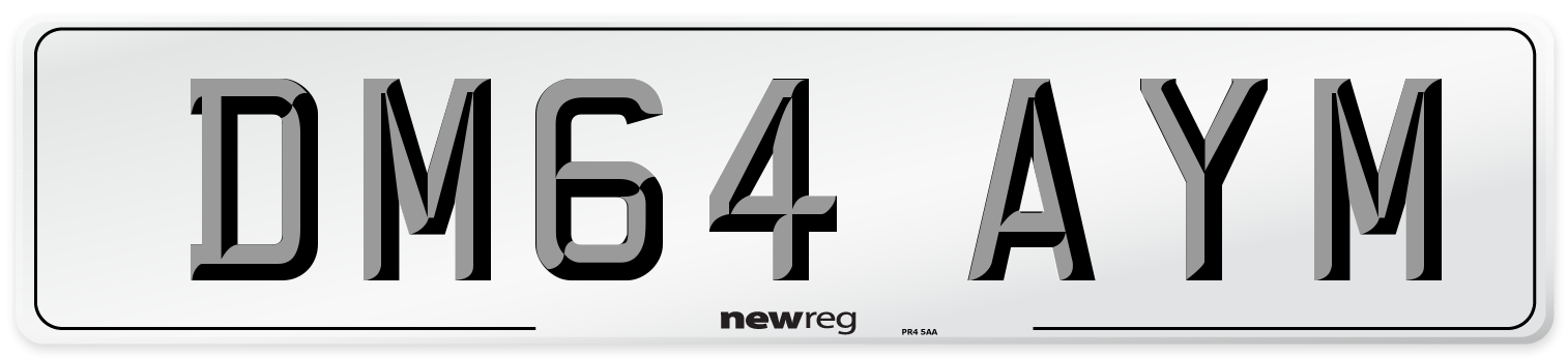 DM64 AYM Number Plate from New Reg